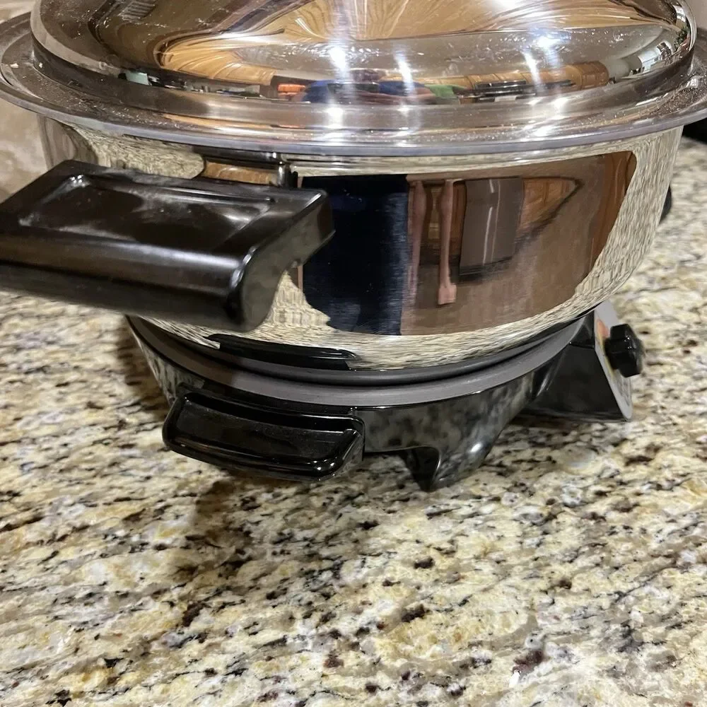 Kitchen Craft Americraft 6 Qt Saucepan Stainless Elec. Slow Cooker Base Lid